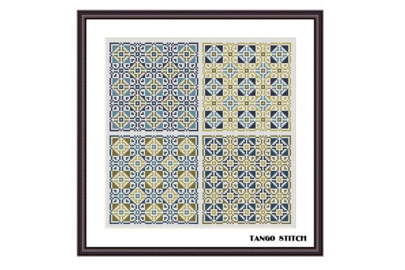 Gold Blue Ornament Cross Stitch Sampler Review