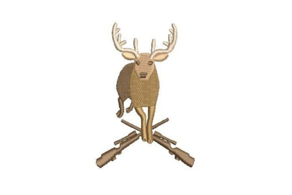Jumping Deer with Crossed Hunting Gun Review